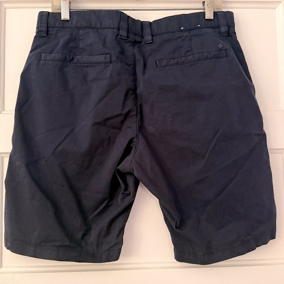 NN07 Crown 1004 Straight-Leg Brushed Organic Cotton Navy Blue Twill Shorts 32 - Picture 6 of 9